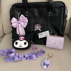 Kuromi Shoulder Bag and Accessory Bundle